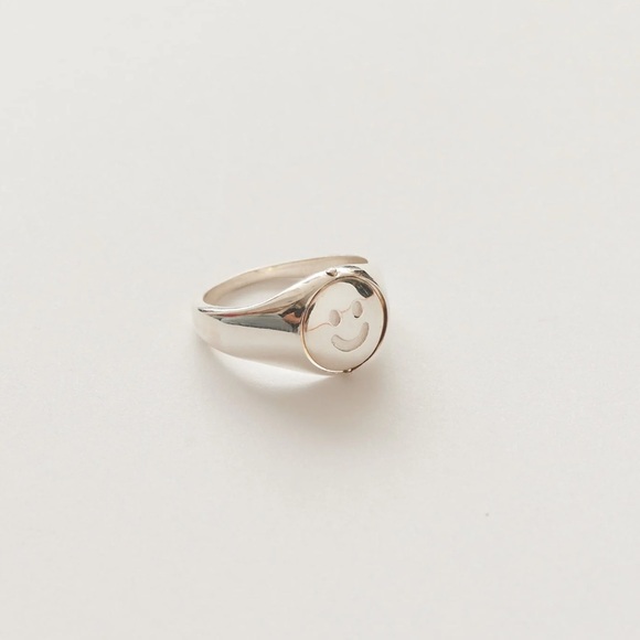 ISO Lazy Oaf x Good Daze Happy Sad Spinner Ring in Silver Size: O - Picture 2 of 2